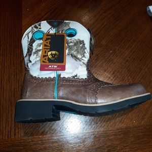 Ariat Fatbaby Cowgirl Roper Cowboy Boot Round Toe Western Teal/Brown NWT Box 6.5